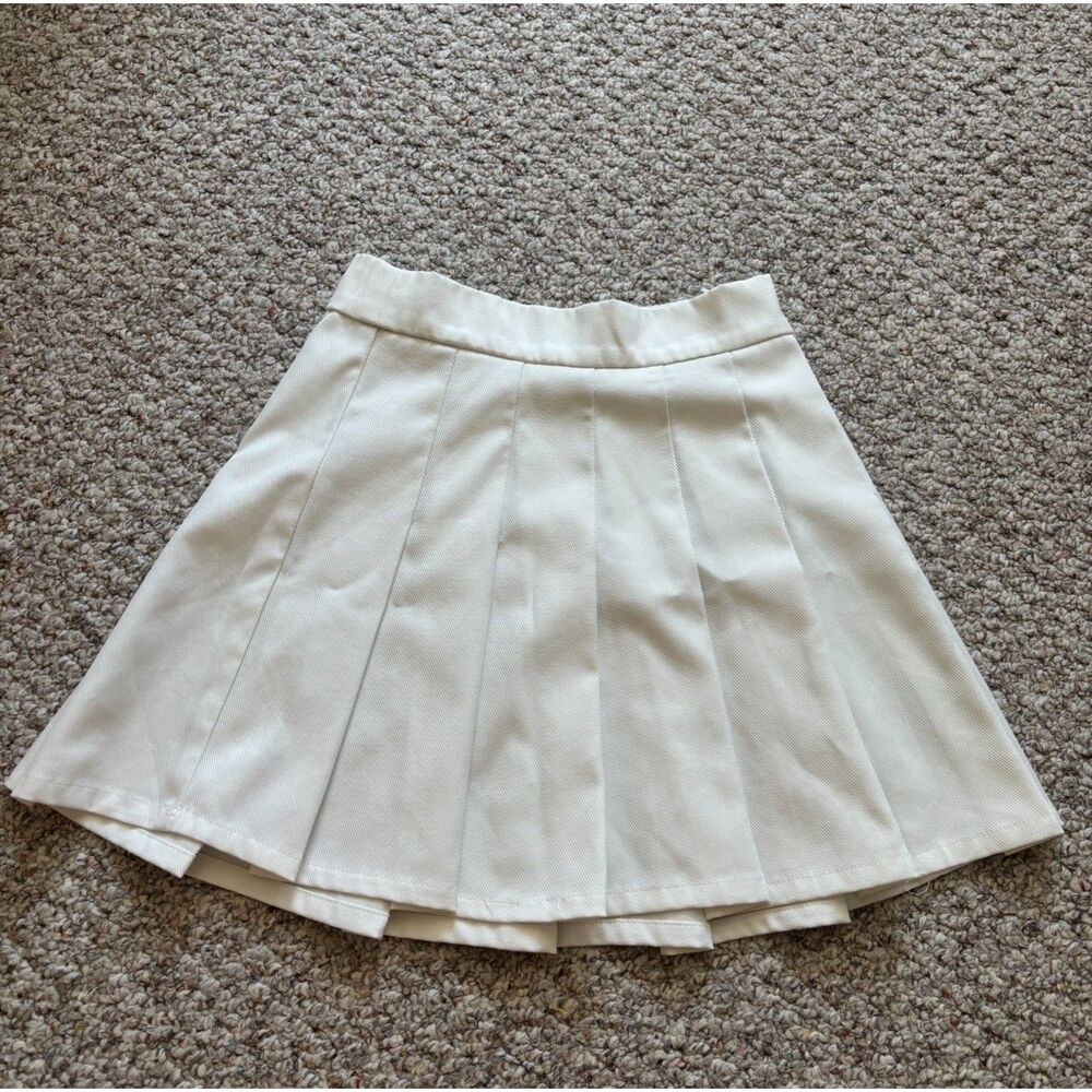 The Vintage Shop White Pleated Tennis Mini Skirt Size Small